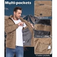 thumbnail image 6 of Lavenicole Winter Jackets for Men Fleece Lined Cotton Outdoor Winter Cargo Coats with Multi Pockets Khaki L, 6 of 6