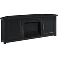 thumbnail image 5 of Corner Fireplace TV Stand for 65+ inch TVs, Entertainment Center with Storage Shelves, Black, 5 of 15