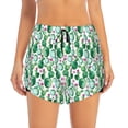 thumbnail image 2 of Balery Cactus Plants Pantalones cortos deportivos para mujer con forro y dos bolsillos, elásticos, para entrenamiento, gimnasio, yoga-X-Large, 2 of 7