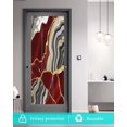 thumbnail image 5 of Window Privacy Film Red Marble Stained Glass Window Film Decorative Sun Block Window Cover Grey Gold Texture Vintage Farmhouse Art Window Clings Static Adhesive Sticker for Bathroom 19.6"x39.3", 5 of 7