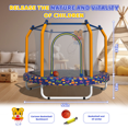 thumbnail image 3 of Trampolín de 55 pulgadas para niños Trampolín para niños pequeños de interior y al aire libre con aro de baloncesto, 3 of 5