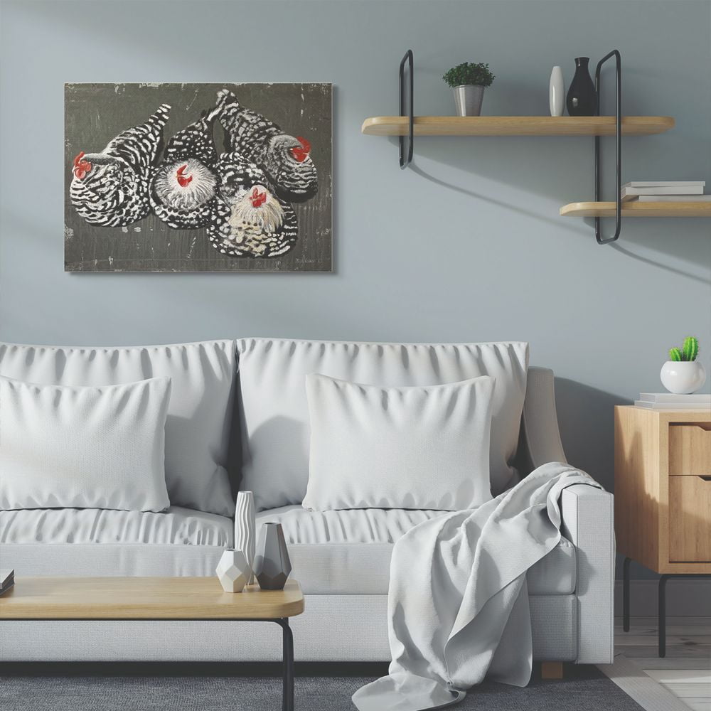 Stupell Home Décor Chicken Party Farm Animal Painting Canvas Wall Art by Suzi Redman