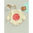 thumbnail image 2 of Bagilaanoe Newborn Baby Girl Boy Casual Rompers Letter Print Long Sleeve Bodysuits 6M 12M 18M 24M Infant Casual One Piece Short Jumpsuit, 2 of 7