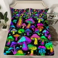 thumbnail image 2 of Feelyou Neon Glowing Mushroom Twin Sheet Sets, Mystic Stars Galaxy Twin Fitted Sheet,Teens Kids Boys Girls Flat Sheet, Luxury Bedroom Decor, 3-Piece, 2 of 7