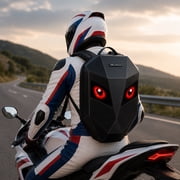 Gelrova 19-Inch LED Motorcycle Backpack, Hard Shell Riding Backpack with Programmable LED Eyes, App Control, Black