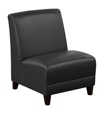 Parkside Armless Oversized Guest Chair, Black Armless Chair