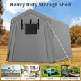thumbnail image 6 of 7x10FT Portable Outdoor Garage, Waterproof & UV-Resistant Portable Storage Shed with 2 Roll-Up Doors, Carport Tent for Motorcycle, Bike, and Tools, 6 of 6