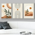 thumbnail image 3 of wall26 Framed Canvas Print Wall Art Set Mid-Century Geometric Desert Plant Sun Nature Abstract Illustrations Modern Art Bohemian Nordic Decorative for Living Room, Bedroom, Office - 24"x36"x3 White, 3 of 5