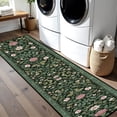 thumbnail image 2 of Green Pink Floral Vintage Hallway Runner Rug, 60x18 Inches William Morris Style Long Floor Mat, Non-Slip Washable Botanical Art Rug for Entryway Kitchen, 2 of 9