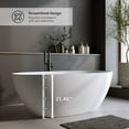 thumbnail image 4 of 66.9" Solid Surface Stone Resin Freestanding Soaker Tub with Thick Edge, Overflow Drain & Matte White Finish - Durable Non-Porous Spa-Style Bathtub for Relaxing Soaks, 4 of 7