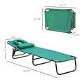 thumbnail image 2 of CoSoTower Chaise Longue d'Extérieur Pliante, Chaise Longue de Plage Inclinable Portable avec Ouverture pour le Visage, Coussin Détachable, Dossier Réglable à 3 Positions, pour Patio, Jardin, au Bord de la Piscine, Vert, 2 of 7