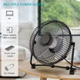 thumbnail image 4 of 4 Inch USB Desk Fan, [ Small Quiet Powerful Metal Fan ] USB Powered Portable Fan, Strong Airflow& 360°Rotation Personal Table Cooling Fan for Home Office- Black, 4 of 5