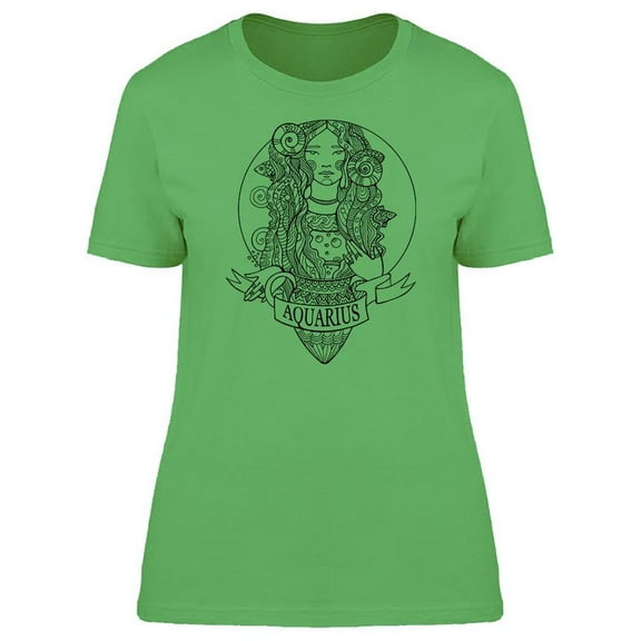 Aquarius Zodiac Sign Sketch Tee Women's -Image by Shutterstock