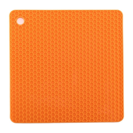 

Farfi Coaster Pad Square Honeycomb Heat Insulation Non-slip Silicone Mat Anti-scald Water Cup Coasters Kitchen Supplies (Orange)