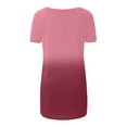 thumbnail image 5 of SHOPESSA Womens Tops Fashion Gradient Printed Blouse V-neck Short Sleeve Tunic Tops Casual Summer Long Shirts for Women to Wear with Leggings, 5 of 5