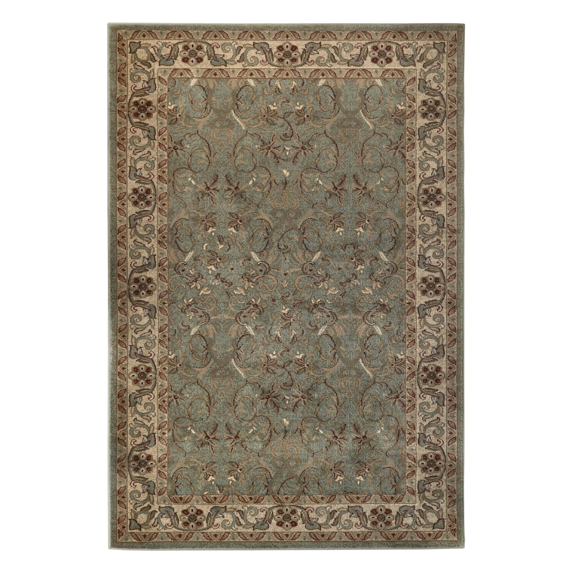 BNM Floral Scroll Vines Indoor Area Rug, 8' x 8', Green