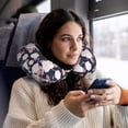 thumbnail image 6 of Xecao Leaves Flower Print Memory Foam Cervical Neck Pillow Versatile U-Shaped Pillows for Home,Office,Camping,Travelling,Soft Washable Cover, 6 of 8