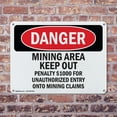 thumbnail image 4 of (2 Pack) Mining Area Keep Out OSHA Danger Sign 14 Inch X 10 Inch Plastic Sign, Weather Resistant, UV Protected for Workplace, Business, and Construction Site, Made in the USA, 4 of 8