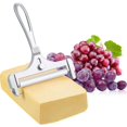 thumbnail image 1 of HAHADAXA Acier Inoxydable Réglable Coupe-Fromage de Trancheuse de Fromage à Fil pour Outil de Cuisson de Cuisine Doux, Semi-Dur, Fromages Durs (Trancheuse de Fromage Réglable), 1 of 7