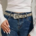thumbnail image 1 of Limited Time Savings,Ladies' Leather Rhinestone Sequin Waistband, Adjustable Tight Fit, Short Waistband, Elegant Design, Fashion Accessory, Comfortable Wear, Bodycon Style Activewear|Pu,Yellow, 1 of 7