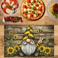 thumbnail image 2 of AMHNF Cute Gnome with Sunflowers and Bee Linen Table Mats Set of 4 12x18 inch for Home Kitchen Table Decor, 2 of 5