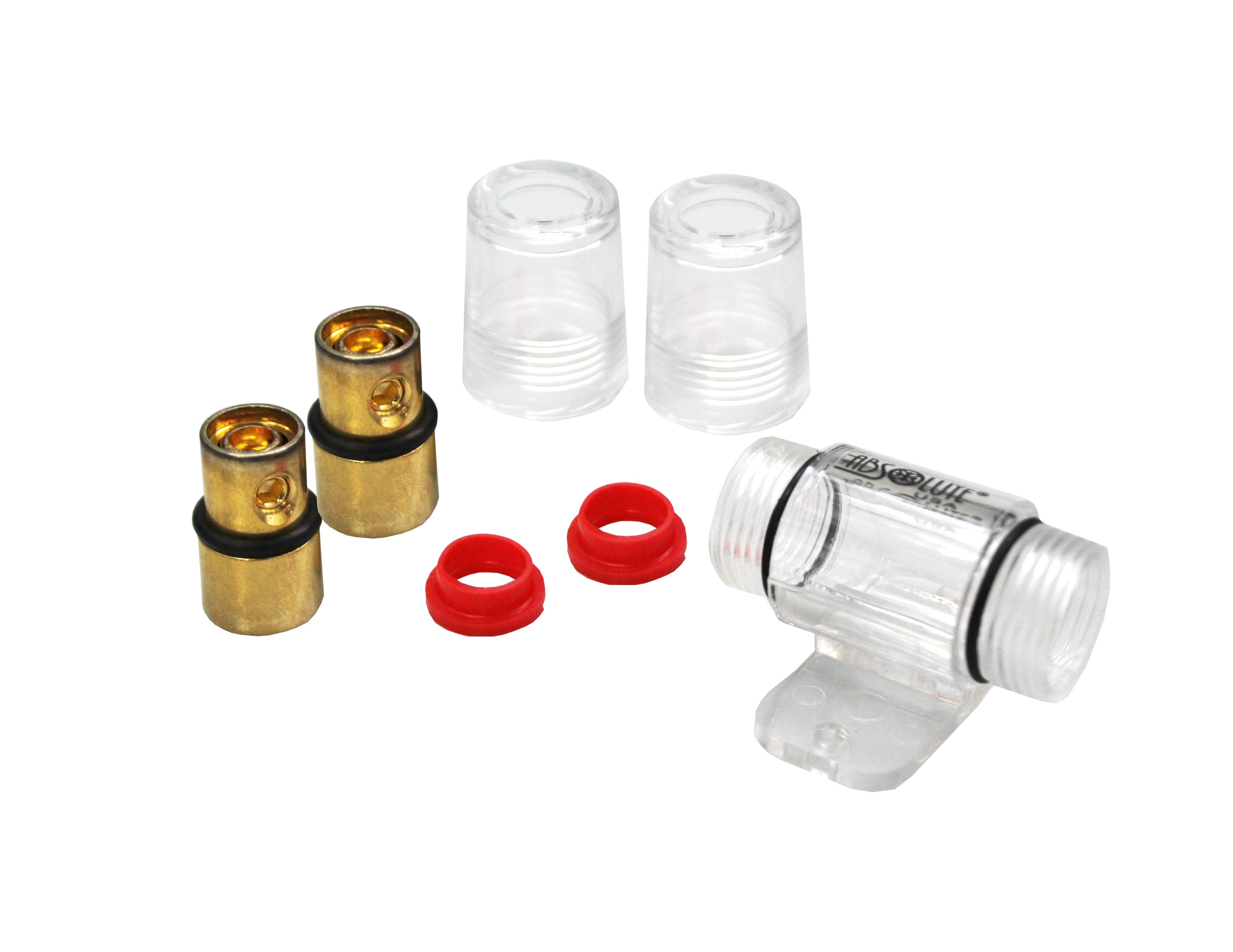 American Terminal 10 Pack AGU Fuse Holder 4 6 8 10 Gauge In Line Glass Fuses AWG Wire Gold