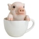 thumbnail image 1 of Ebros Gift Adorable figura de cerdo taza de té rosa de 5.25 pulgadas de alto, diseño coleccionable de animales realistas, estatua decorativa con ojos de cristal, granja campestre, cerdos caprichosos, 1 of 5
