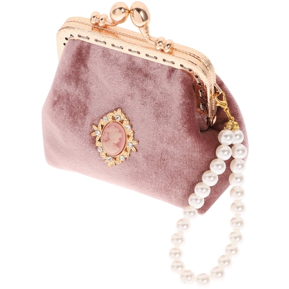 Healifty 1Pcs Pink Portable Small Wallet Style Coin Purse for Women Organizing Small Items