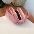 thumbnail image 1 of Sweet Girls Solid Women Lace Mesh Vertical Clip Ponytail Holder Banana Clip Bow Hairpin B, 1 of 8
