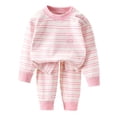 thumbnail image 3 of WNVMWI Fall Baby Clothes for Girls 2 Piece Outfit Toddlers Thermal Underwear Set Long Sleeve Top And Pants Sets 100 Pink, 3 of 4