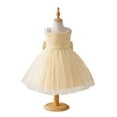 thumbnail image 3 of VNKIDY Girls Carnival Dress Kids Solid Color Sleeveless Dress Pearl Strap Star Decor Ruched Bodice Tulle Dress For Party Holiday Special Occasions Daily Wear Soft Dress, 3 of 9