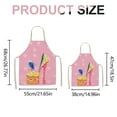thumbnail image 3 of Linen Apron, Waist Apron, Pink Fashion Print Linen Blend Apron, Sleeveless Smock with Stain Resistance for Cooking, Baking & Housework Activities, by Goohae, 3 of 8