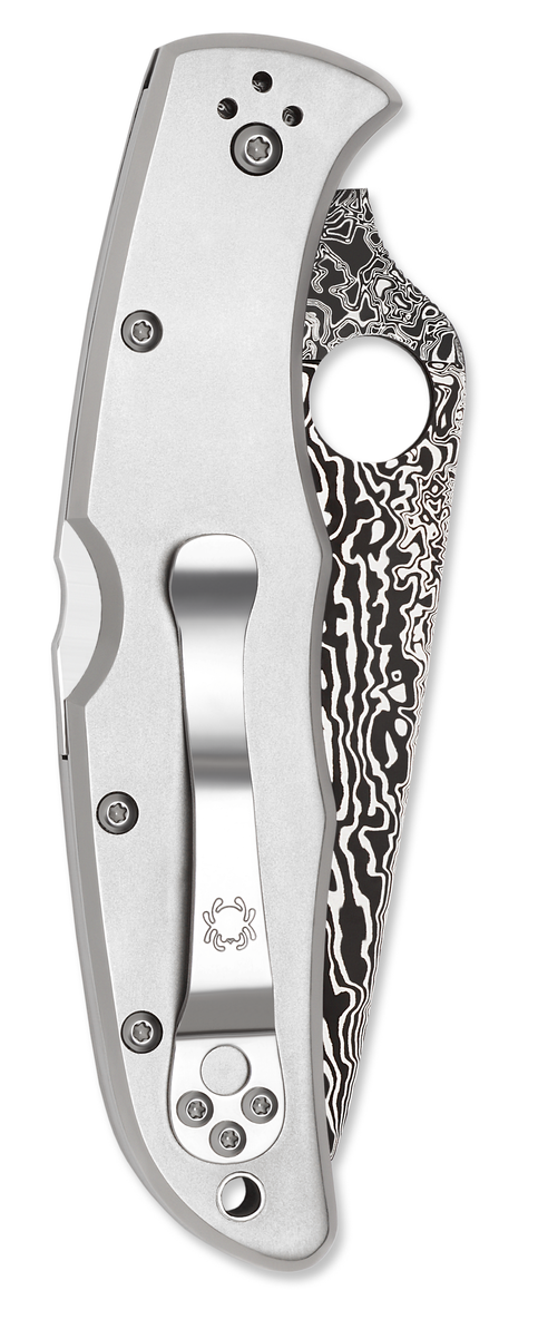 Spyderco Endura 4 Folding Pocket Knife, 3-7/8" Damascus Titanium Blade - C10TIPD
