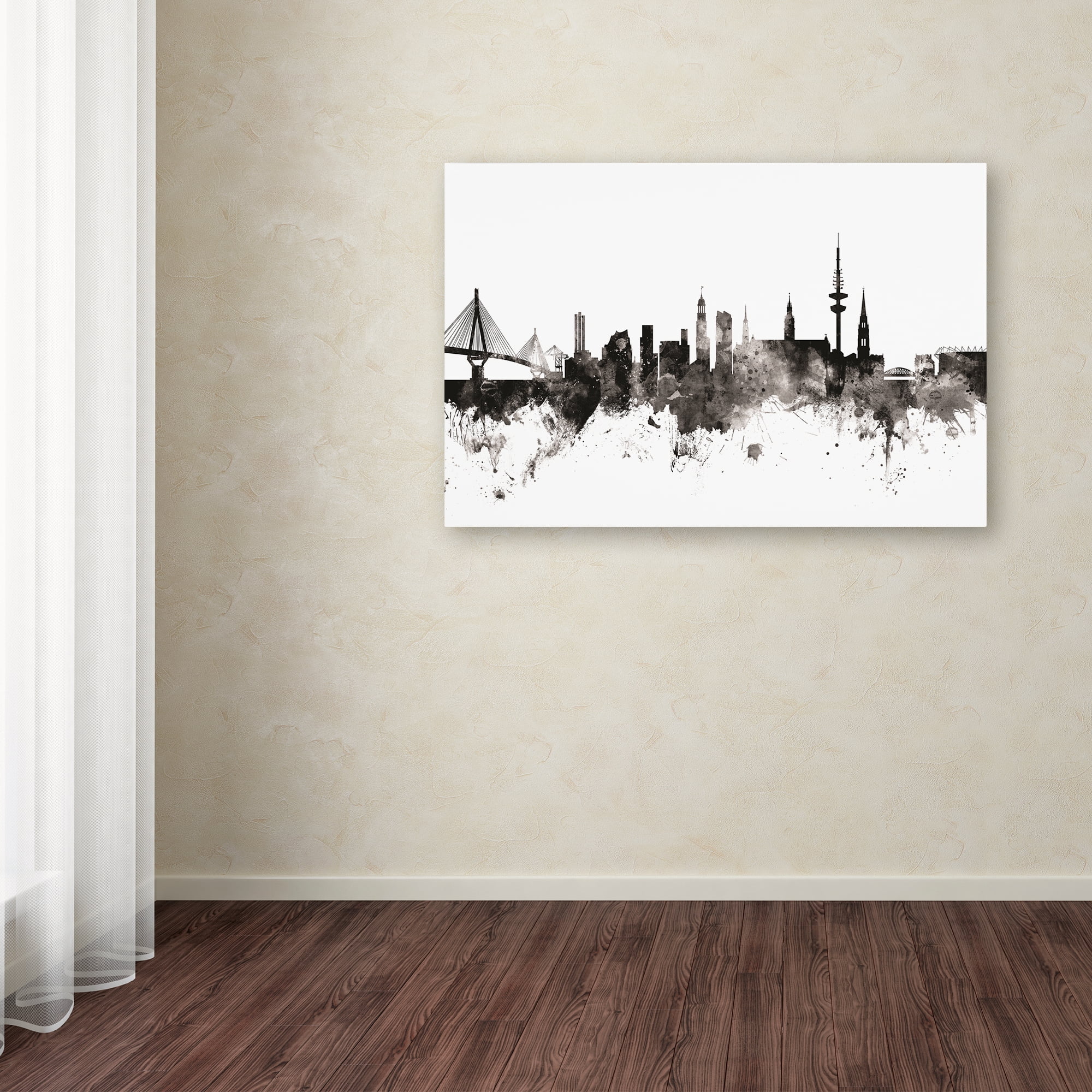 Trademark Fine Art 'Hamburg Germany Skyline III' Canvas Art by Michael Tompsett