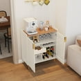 thumbnail image 6 of CBJCBJ 32" Wine Bar Cabinet with 2 Door Fluted Texture, Modern Coffee Cabinet with Rack&Glass Holder, , White, 6 of 8