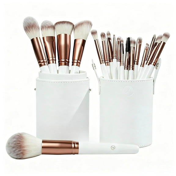 Makeup Brush Set, 20Pcs Professional Makeup Brushes for Foundation, Powder, Eyeshadow, Concealer Cream, Blush Buffe etc, with White Makeup Brushes Kit Case