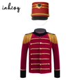 thumbnail image 2 of Disfraz de trompeta y tambor para niños, uniforme de la Guardia de Honor Real, chaqueta de maestro de ceremonias de circo con borlas para niñas y niños, disfraces de Cascanueces para Halloween, 2 of 5