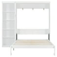 thumbnail image 4 of MODERNLUXE Lit Escamotable Format Grand avec Étagères de Rangement, Lit Armoire Pliant pour Petit Espace, Bureau à Domicile, Studio, Blanc, 4 of 9