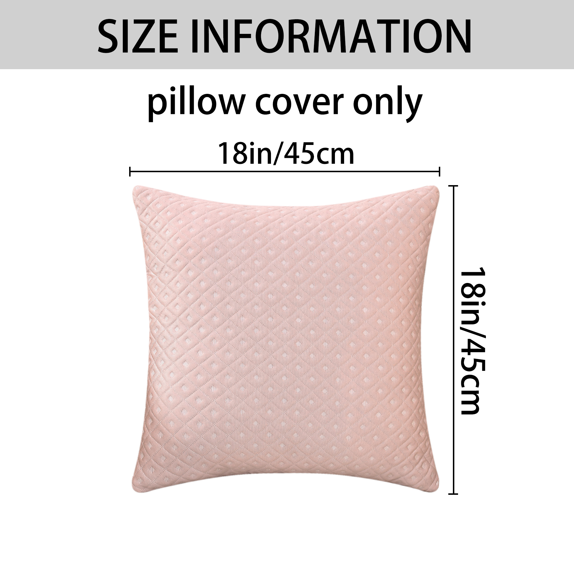 Unique Bargains Set of 2 Soft Modern Geometric Pillow Cushion Cases Pink 18" x 18"