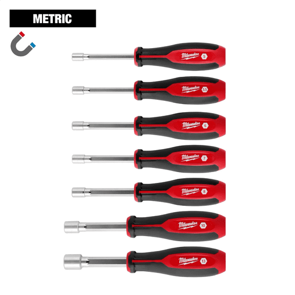 Milwaukee Tool 7pc Metric HollowCore Magnetic Nut Driver Set