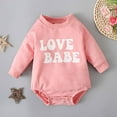 thumbnail image 2 of Elainilye Fashion Baby Girls Boys Cute Bodysuit Spring Long Sleeve Button Sweat Shirt Jumpsuits For 0-12 Months Old Newborn,Pink, 2 of 8