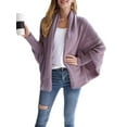 thumbnail image 3 of Women'S - Batwing Cable Knitted Slouchy Oversized Wrap Cardigan Sweater  One Size, 3 of 9