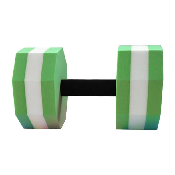 Mancuernas acuáticas, mancuernas de agua, equipo de fitness acuático de resistencia para piscina, espuma Verde