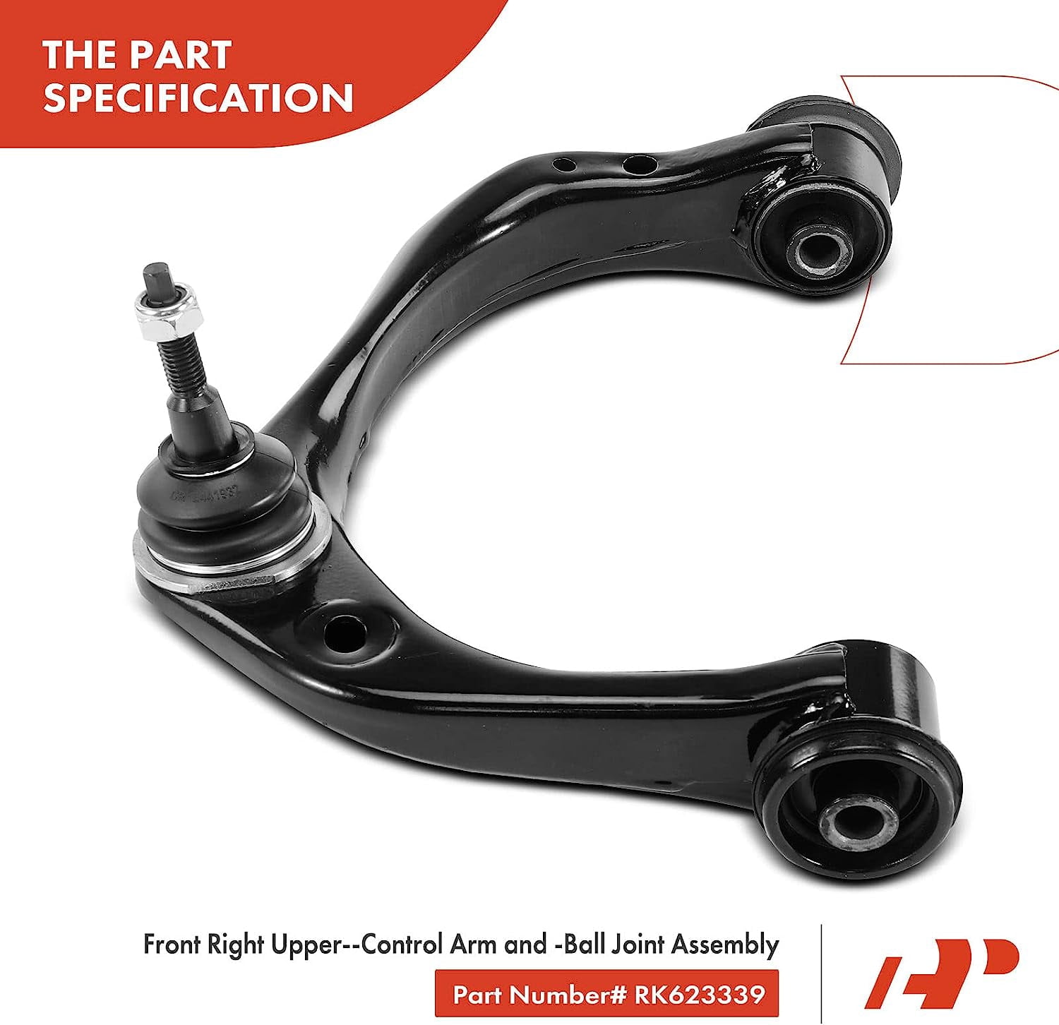 A-Premium Front Right Upper Control Arm with Ball Joint Compatible with Ford F-150 F150 2015-2020 Expedition Lincoln Navigator 2018-2021 Replace# JL1Z3084A, FL3Z3084B