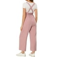 thumbnail image 3 of INSPIRE CHIC Juniors Button Front High Waist Belted Straight Fit Overall Jumpsuit, 3 of 6
