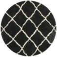thumbnail image 5 of SAFAVIEH Belize Joisse Geometric Plush Shag Area Rug, Charcoal/Ivory, 4' x 6', 5 of 9