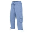 thumbnail image 2 of ChaoHeng Casual Pants Women Plus Size Women's Loose Outdoor Hiking Pants with Multi-Pockets Quick-Dry Travel Trekking Cargo Trousers Elastic Waist,Sky Blue S, 2 of 5