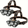 thumbnail image 1 of SUTENGDA 2pcs Rechargeable Headlamp 5 LED Bright Head Lamp Lightweight USB Head Light  8 Mode Head Flashlight for Outdoor Running Hunting Hiking Camping, 1 of 7