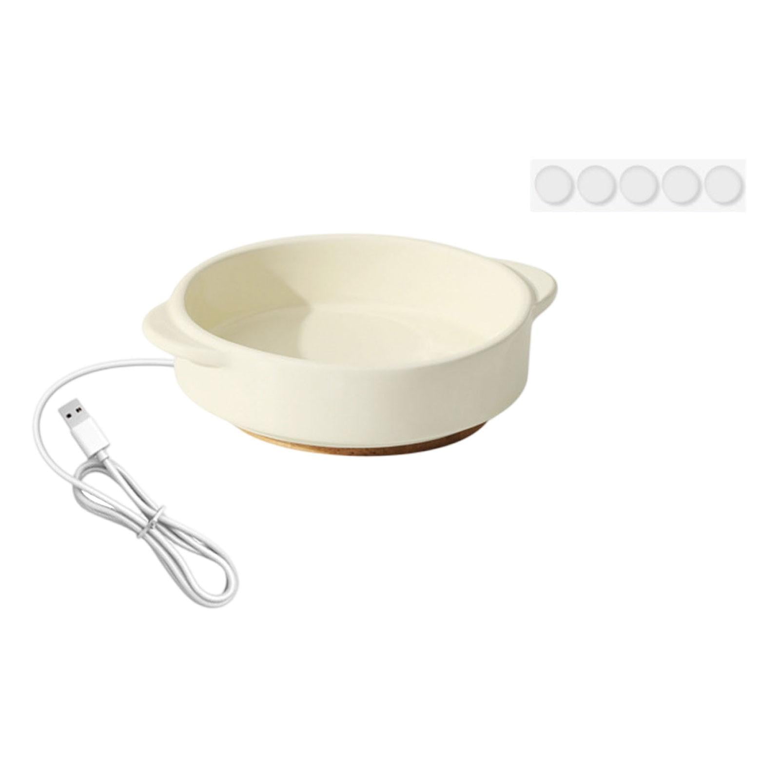 Serenable Pet Heated Bowl Elevated Cat Dog Feeding Bowl Ceramic Pet Water Bowl Thermostatic Warm Water Dish with Anti Slip Pads Suitable for Cats Small Dogs Out 4.5cm Height