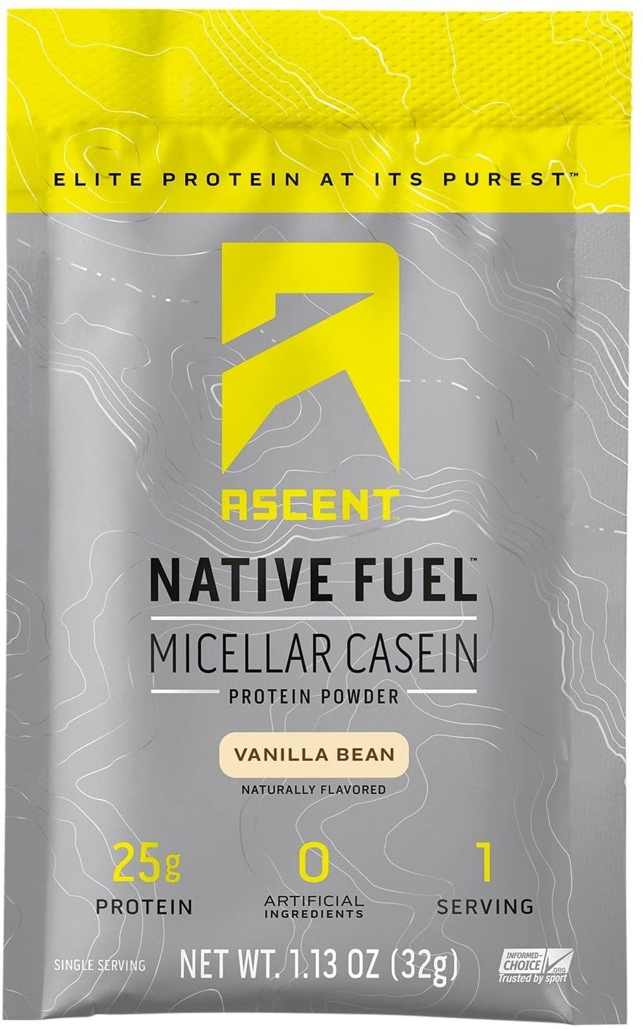 Ascent Native Fuel Micellar Casein Protein Powder - Vanilla - 15 Single